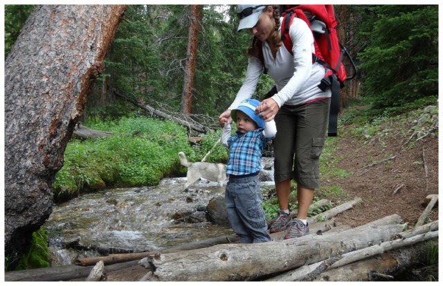 Megan Patterson and her 2 year old son in Twin Lakes, CO