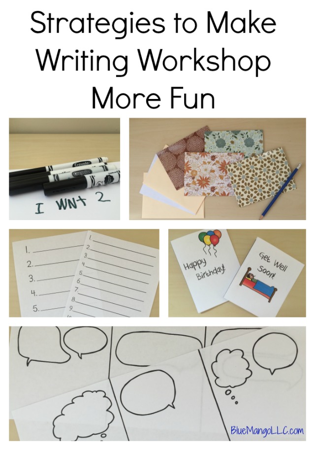 Simple strategies to make writing workshop more fun!