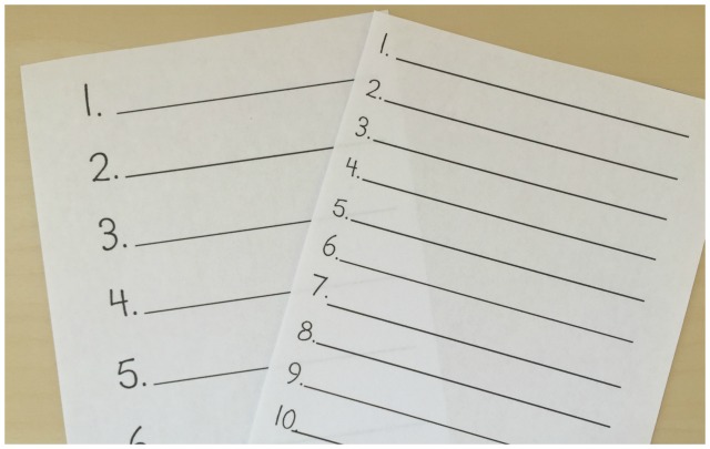 Revamp writing workshop - let kids make lists!