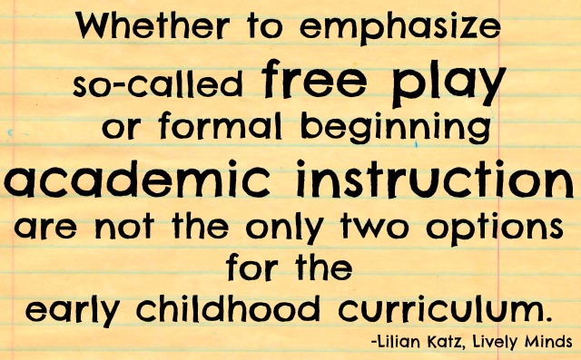 Free play or formal academics are not the only two choices in the early childhood curriculum